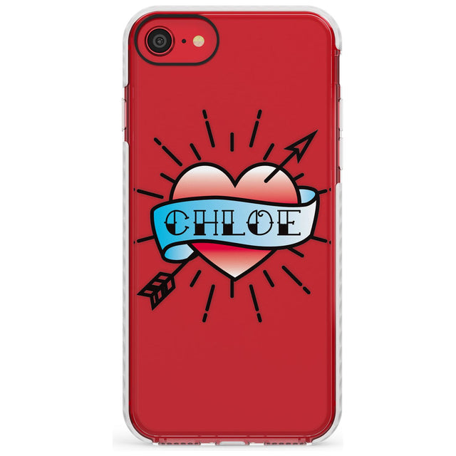 Custom Heart Tattoo Slim TPU Phone Case for iPhone SE 8 7 Plus