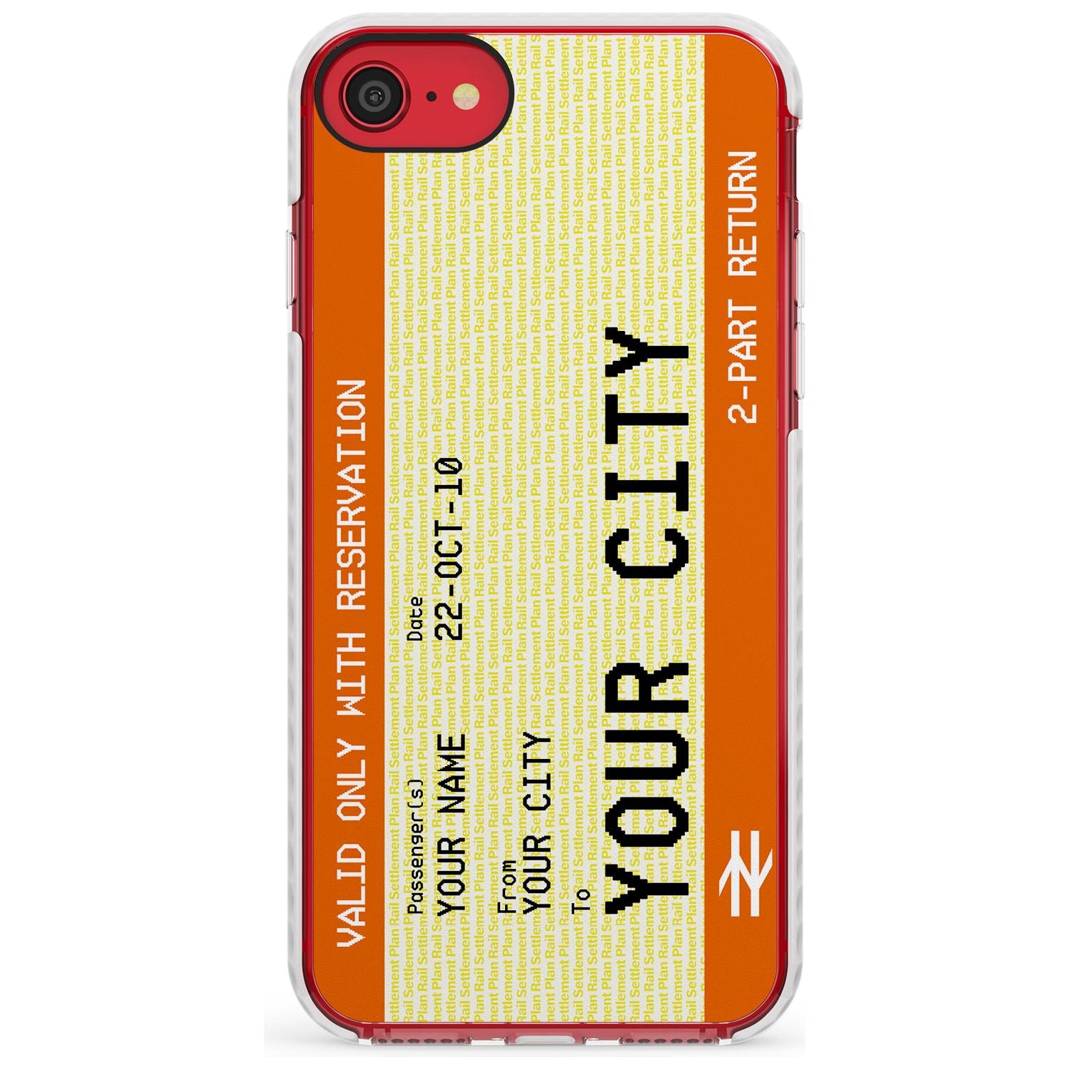Personalised Create Your Own Train Ticket Impact Phone Case for iPhone SE 8 7 Plus