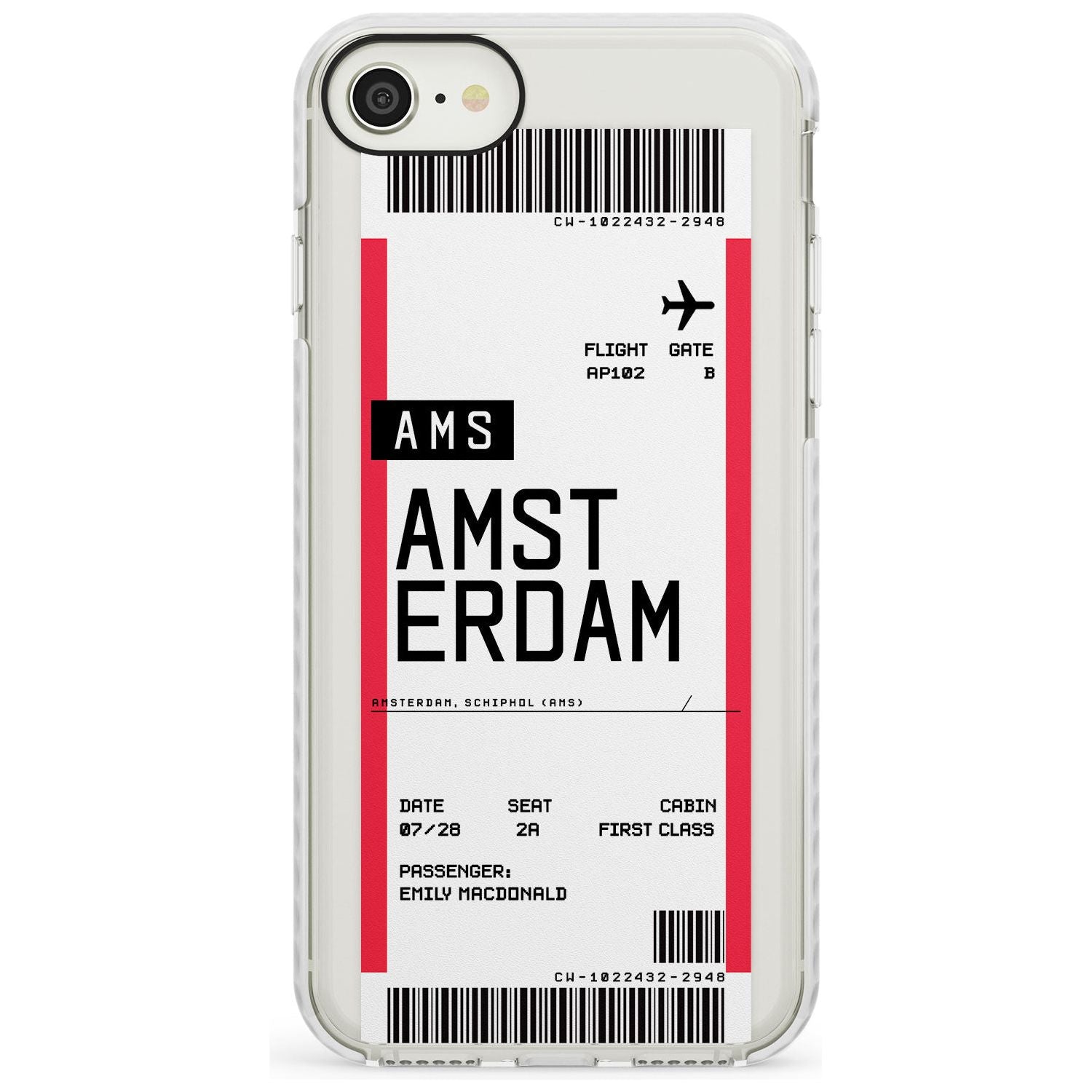 Amsterdam Boarding Pass iPhone Case  Impact Case Custom Phone Case - Case Warehouse