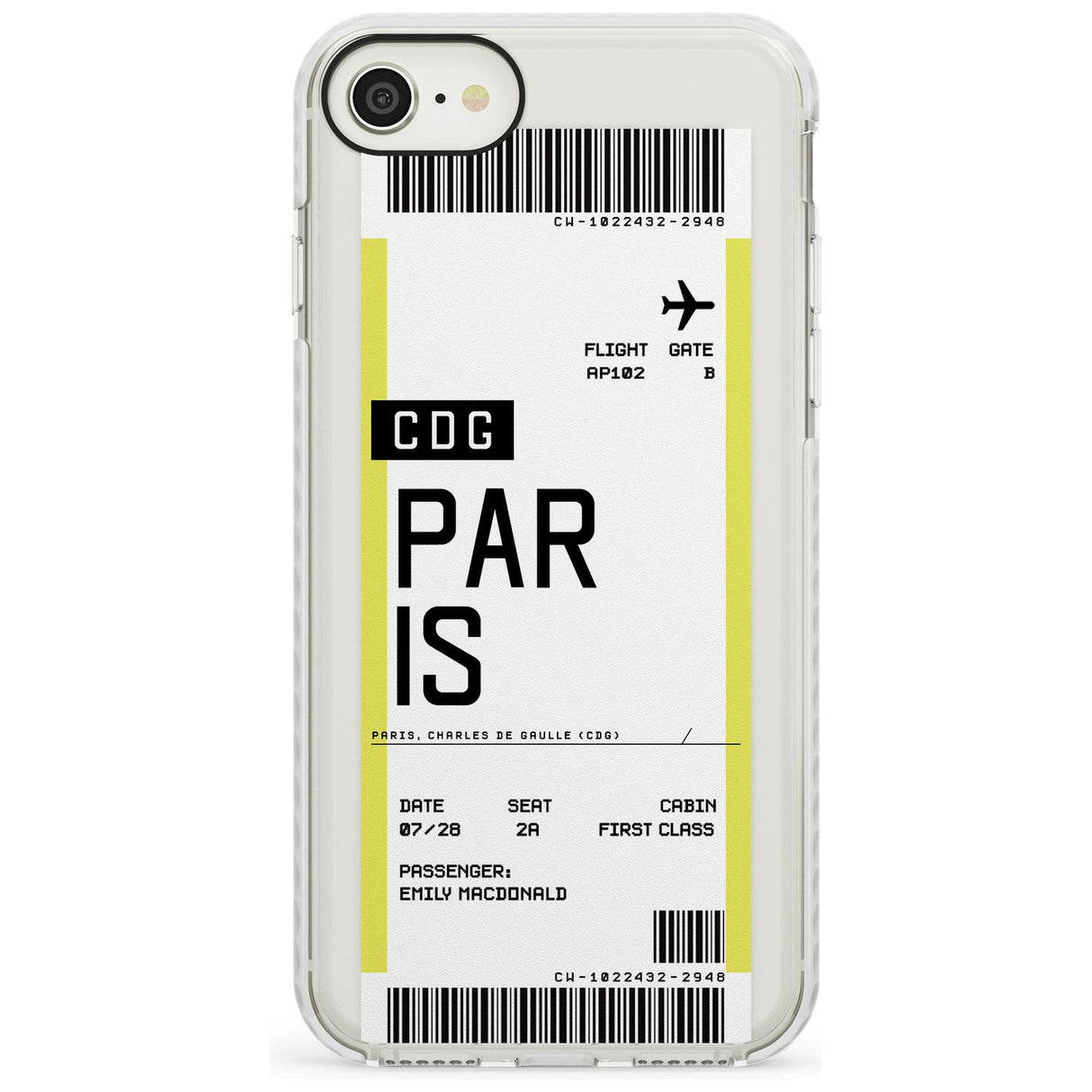 Paris Boarding Pass iPhone Case  Impact Case Custom Phone Case - Case Warehouse