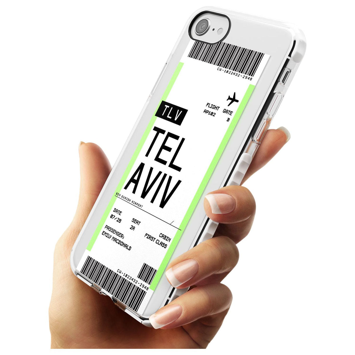 Tel Aviv Boarding Pass iPhone Case   Custom Phone Case - Case Warehouse