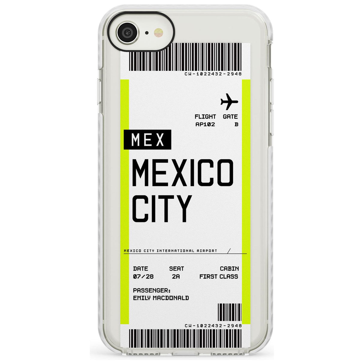 Mexico City Boarding Pass iPhone Case  Impact Case Custom Phone Case - Case Warehouse