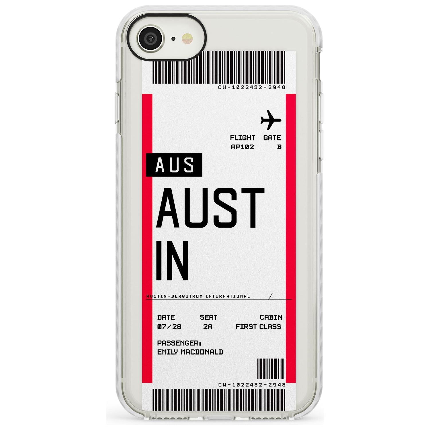 Austin Boarding Pass iPhone Case  Impact Case Custom Phone Case - Case Warehouse