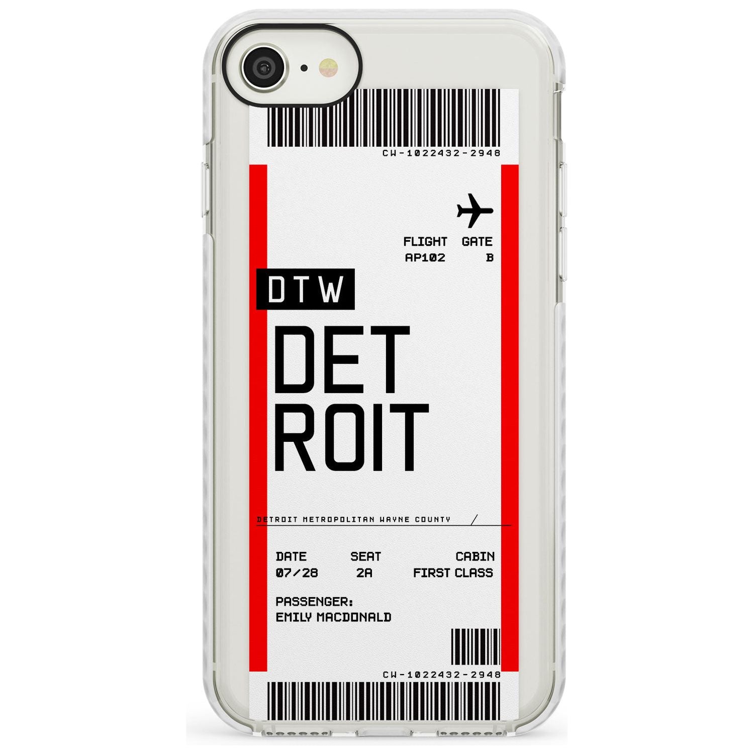 Detroit Boarding Pass iPhone Case  Impact Case Custom Phone Case - Case Warehouse
