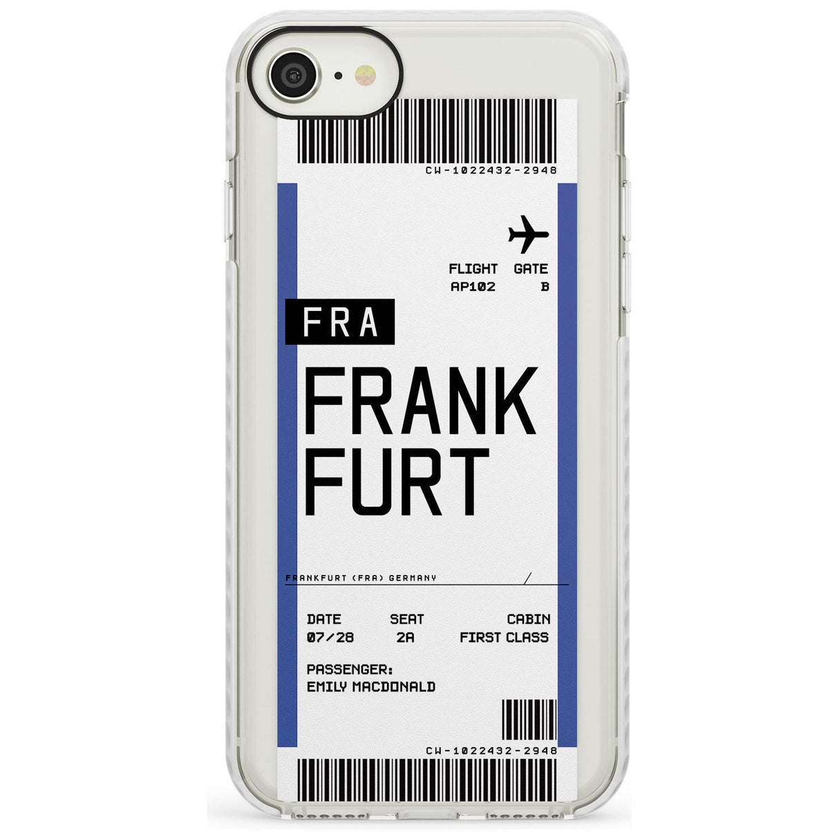 Frankfurt Boarding Pass iPhone Case  Impact Case Custom Phone Case - Case Warehouse