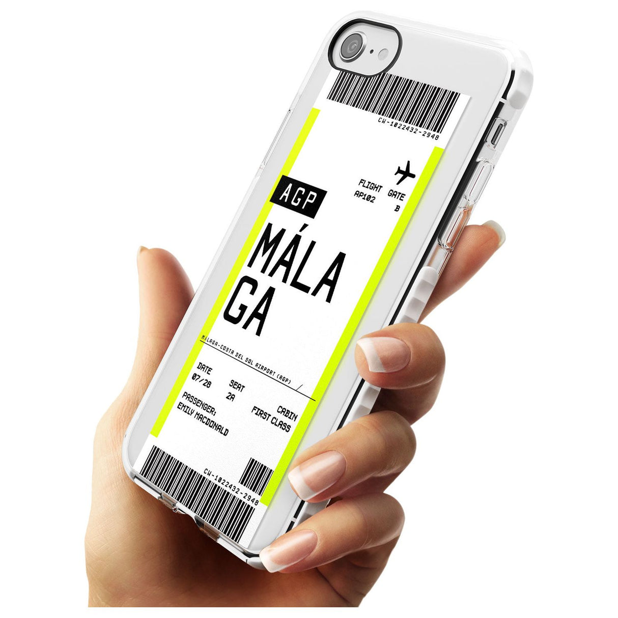 Málaga Boarding Pass iPhone Case   Custom Phone Case - Case Warehouse