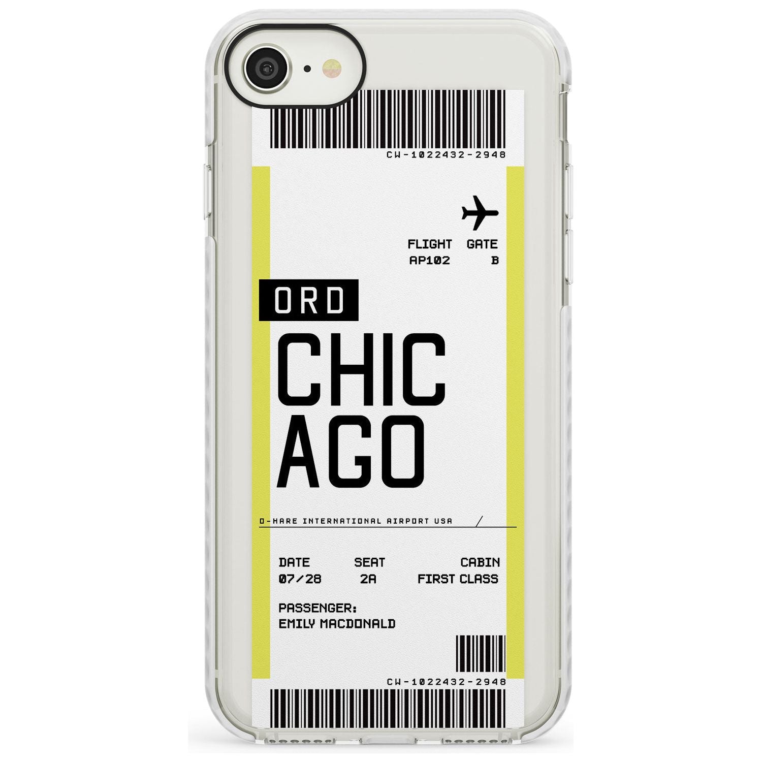 Chicago Boarding Pass iPhone Case  Impact Case Custom Phone Case - Case Warehouse