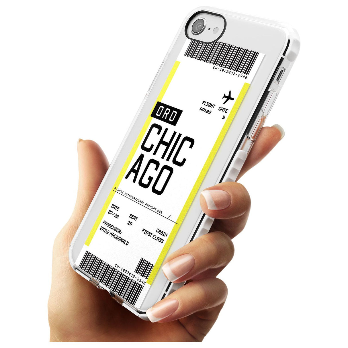 Chicago Boarding Pass iPhone Case   Custom Phone Case - Case Warehouse