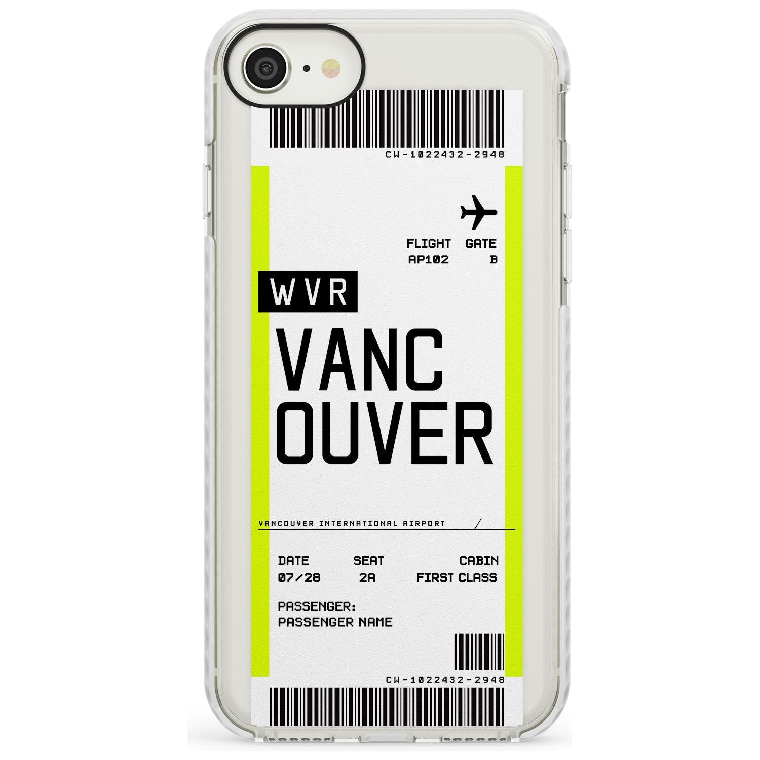 Vancouver Boarding Pass iPhone Case  Impact Case Custom Phone Case - Case Warehouse