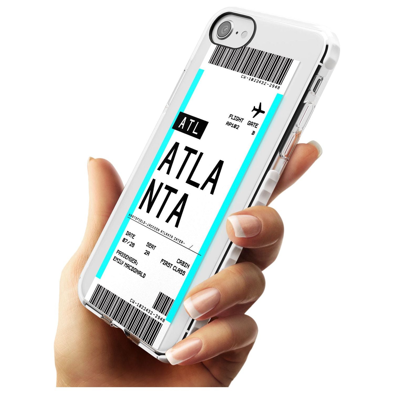 Atlanta Boarding Pass iPhone Case   Custom Phone Case - Case Warehouse