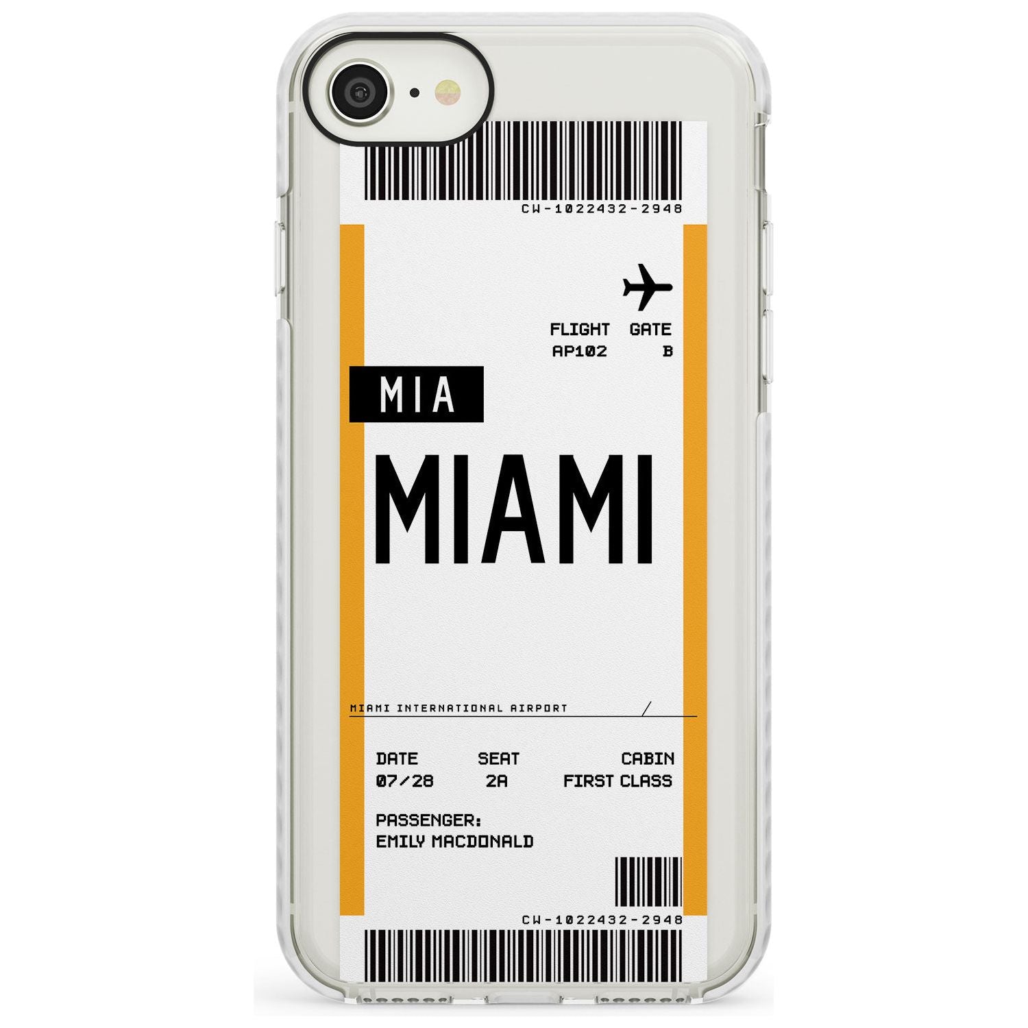 Miami Boarding Pass iPhone Case  Impact Case Custom Phone Case - Case Warehouse
