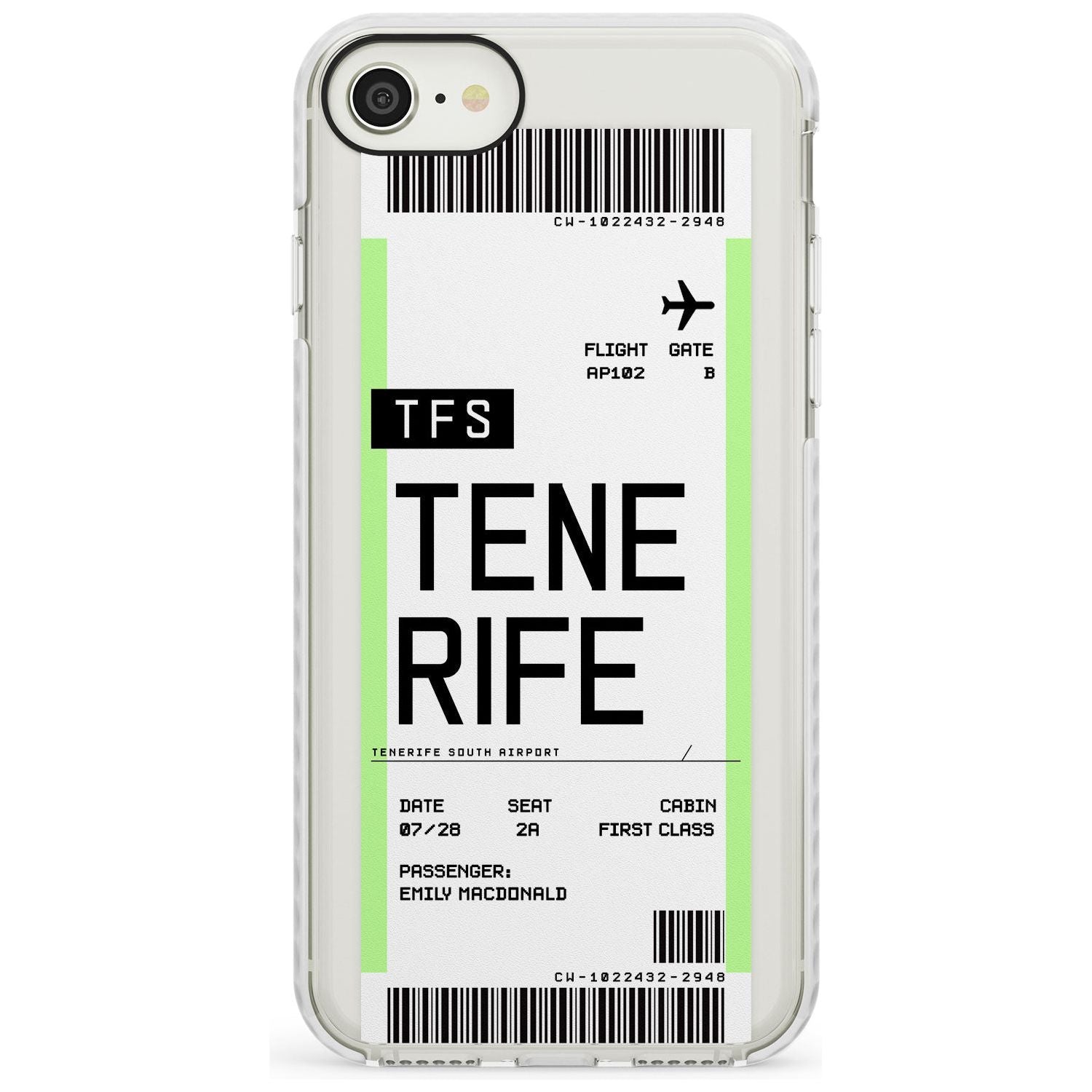 Tenerife Boarding Pass iPhone Case  Impact Case Custom Phone Case - Case Warehouse