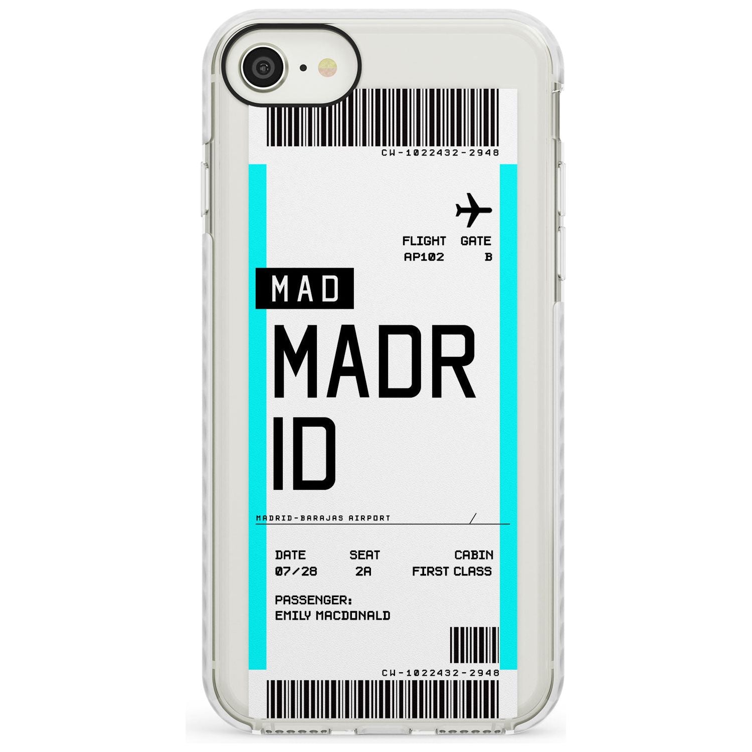 Madrid Boarding Pass iPhone Case  Impact Case Custom Phone Case - Case Warehouse