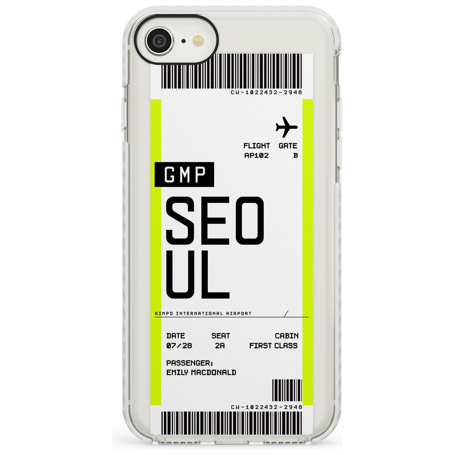 Seoul Boarding Pass iPhone Case  Impact Case Custom Phone Case - Case Warehouse