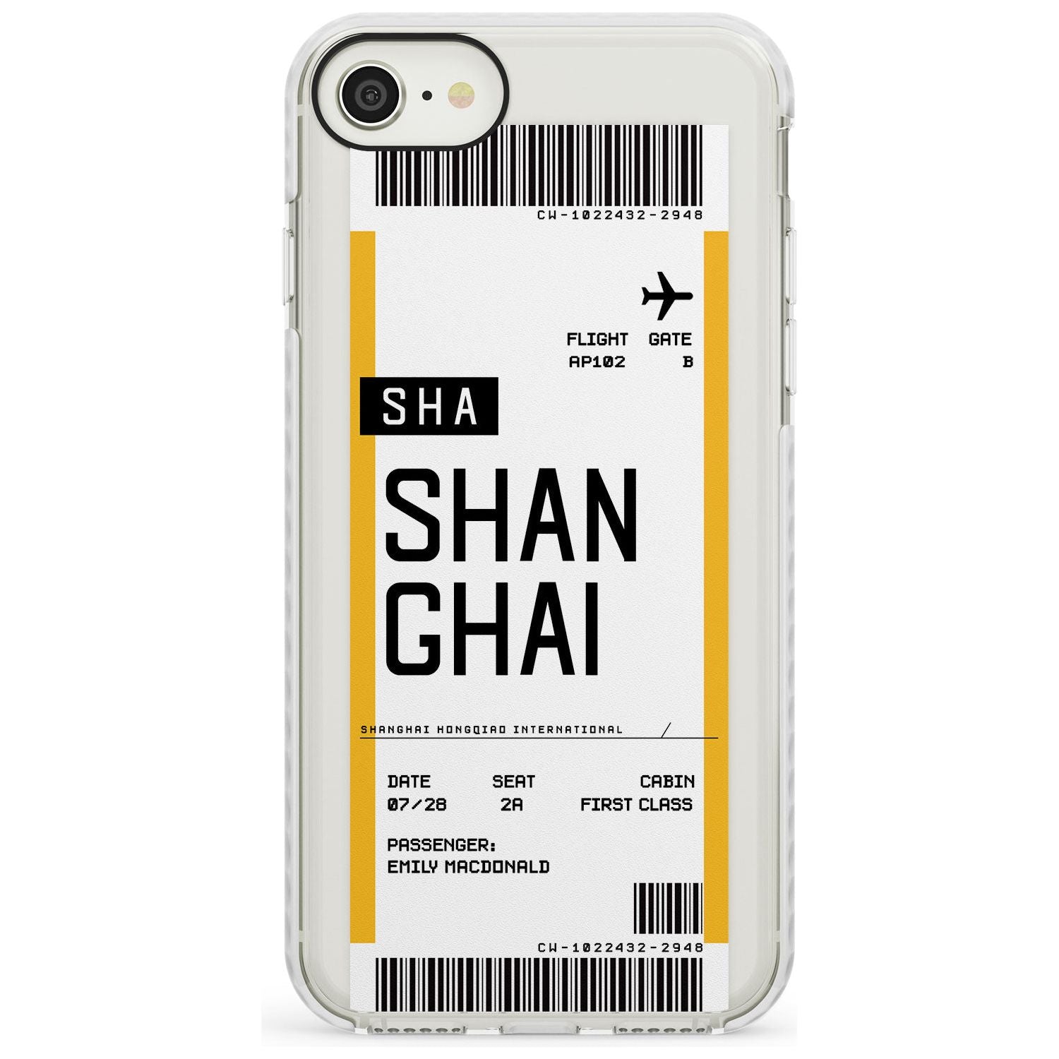 Shangai Boarding Pass iPhone Case  Impact Case Custom Phone Case - Case Warehouse