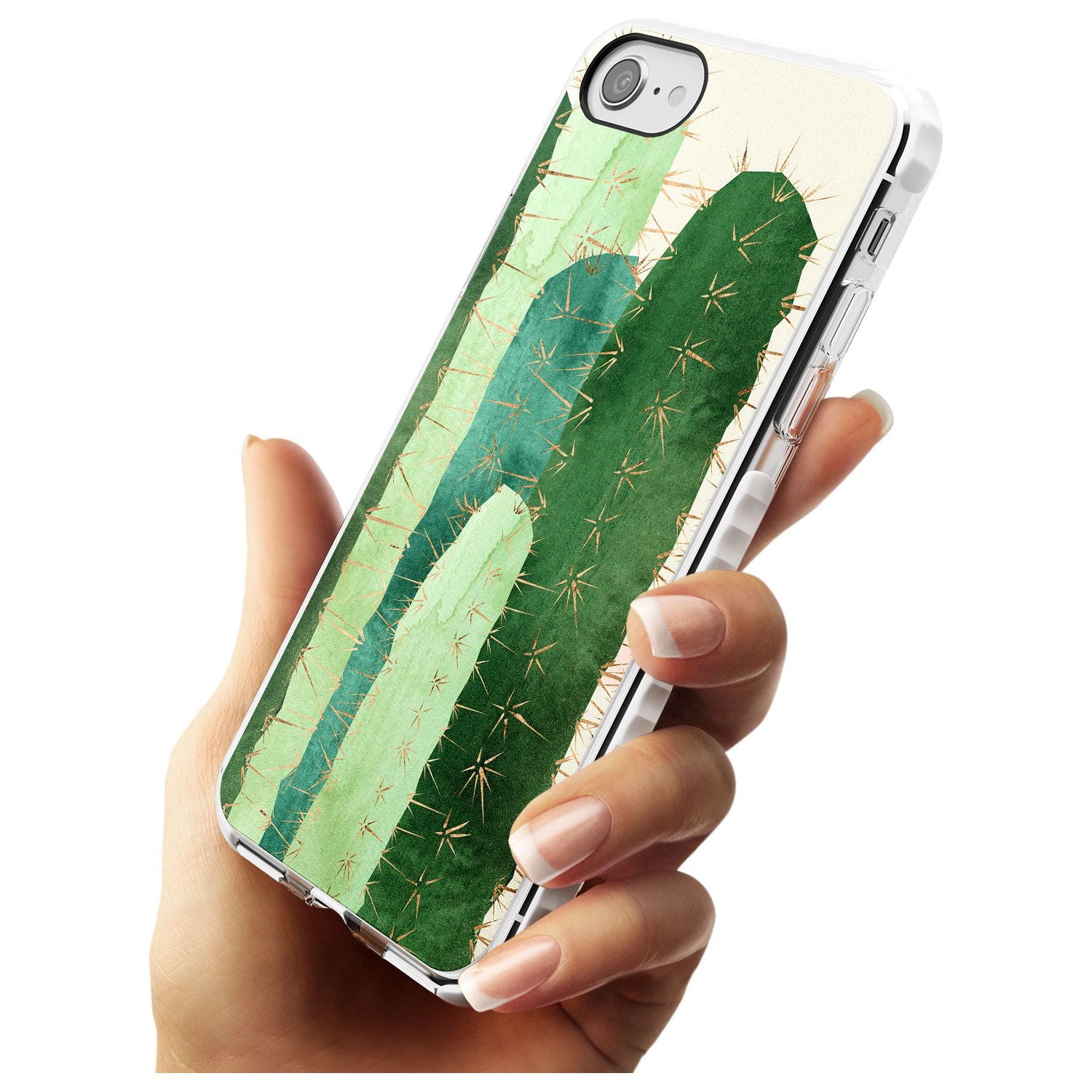 Large Cacti Mix Design Impact Phone Case for iPhone SE 8 7 Plus