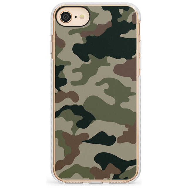 Green and Brown Camo Impact Phone Case for iPhone SE 8 7 Plus