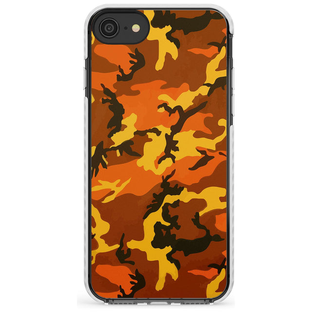 Orange Camo Impact Phone Case for iPhone SE 8 7 Plus