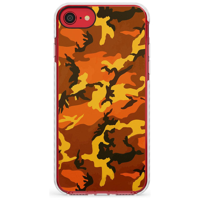 Orange Camo Impact Phone Case for iPhone SE 8 7 Plus