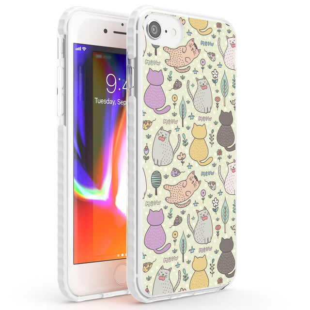 Cat Pattern Cream Phone Case iPhone 7/8 / Impact Case,iPhone SE / Impact Case Blanc Space