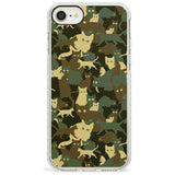 Forest Green Cat Camouflage Pattern Impact Phone Case for iPhone SE 8 7 Plus