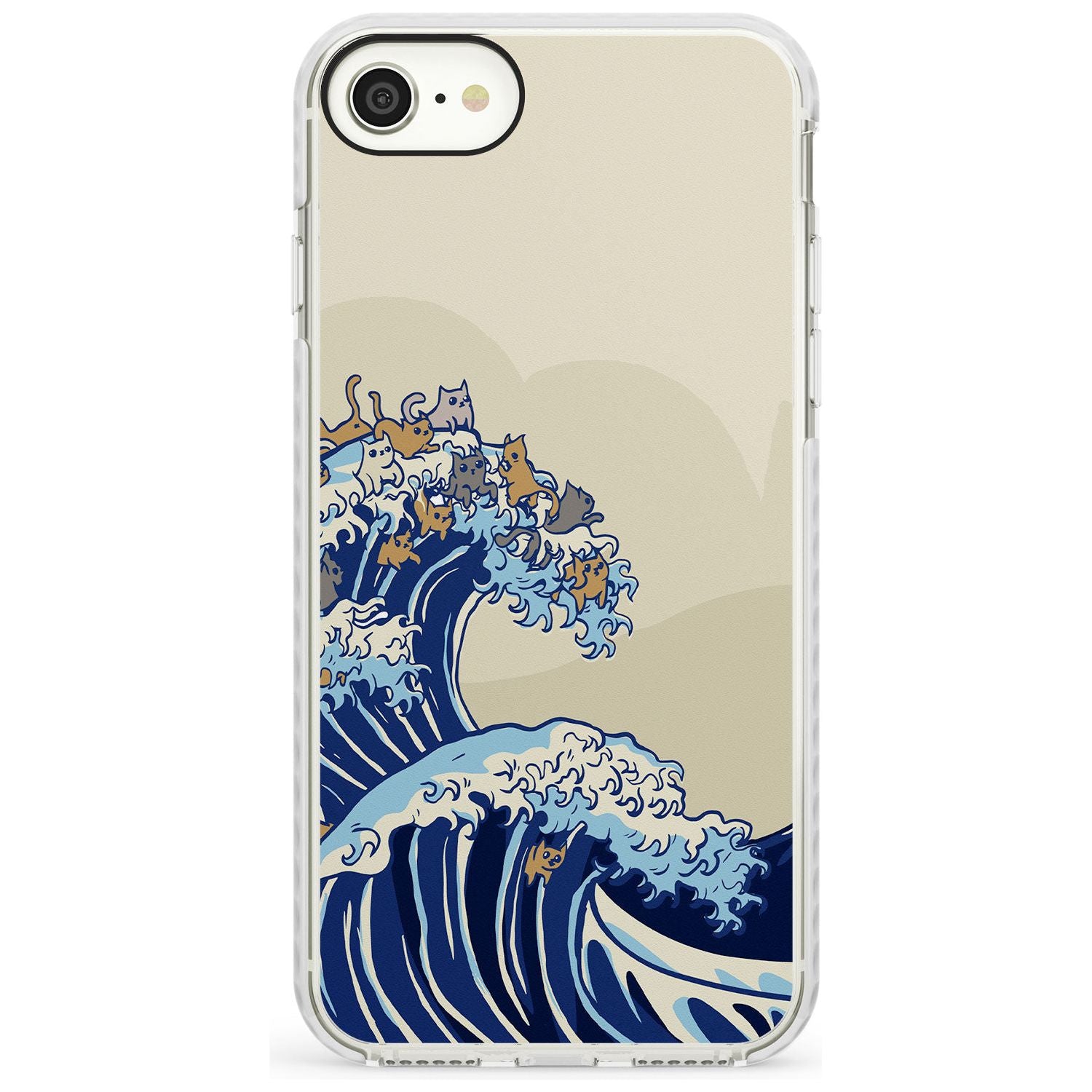 The Great Cat Wave Impact Phone Case for iPhone SE 8 7 Plus