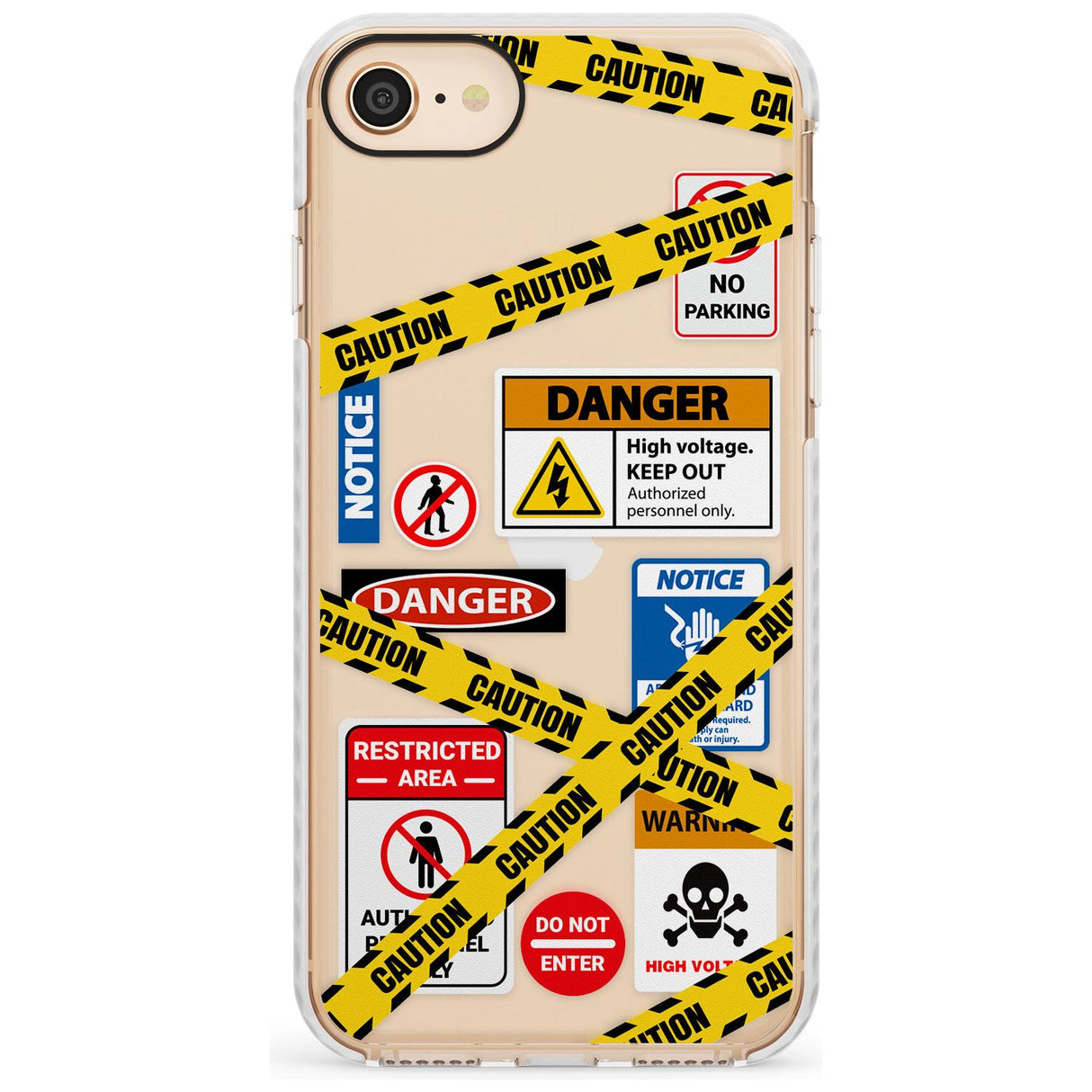 CAUTION Slim TPU Phone Case for iPhone SE 8 7 Plus