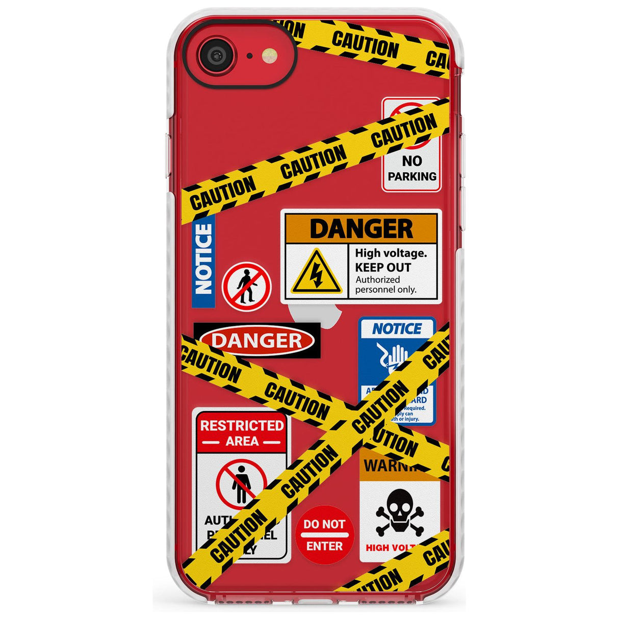 CAUTION Slim TPU Phone Case for iPhone SE 8 7 Plus