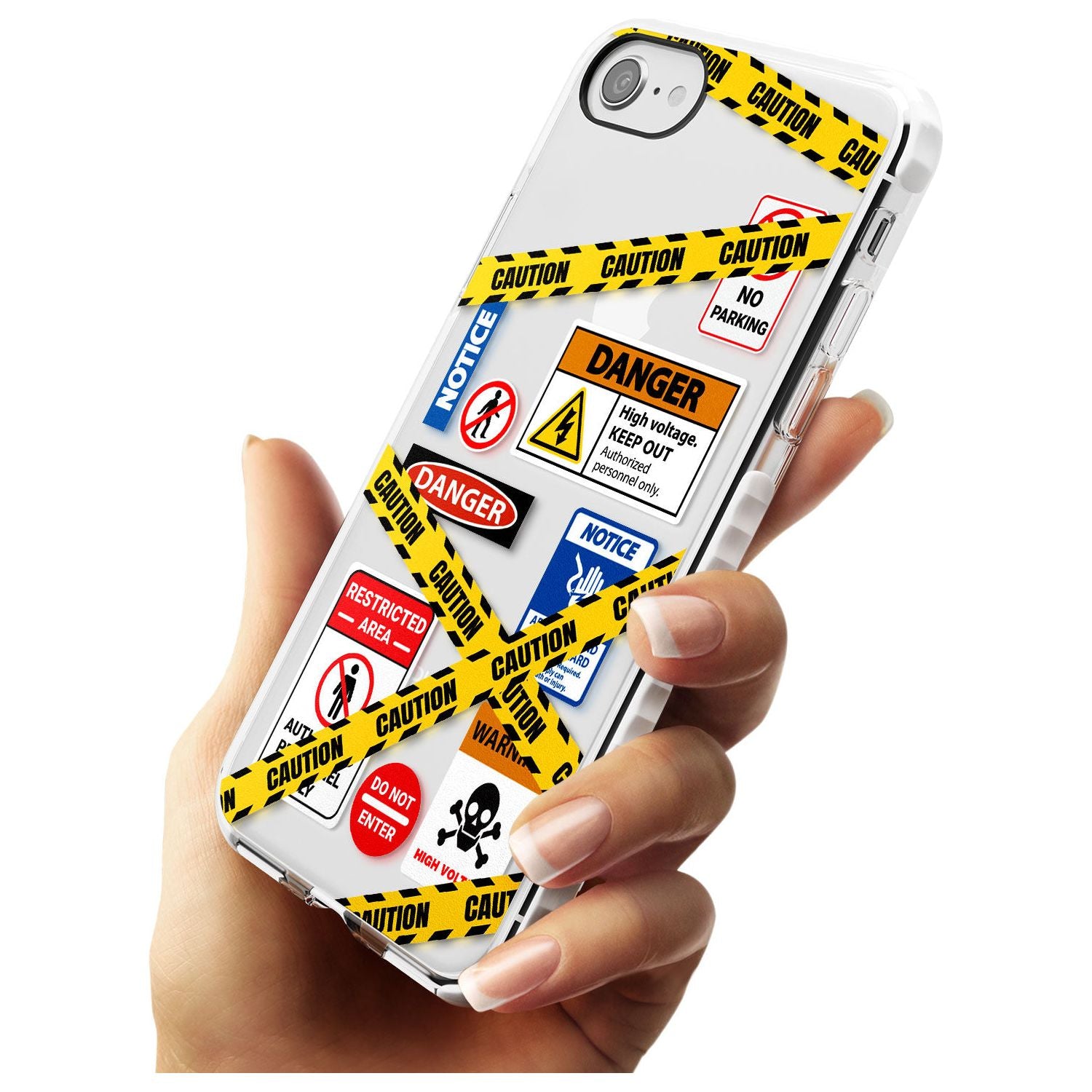 CAUTION Slim TPU Phone Case for iPhone SE 8 7 Plus