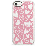 Chalk Hearts Impact Phone Case for iPhone SE 8 7 Plus