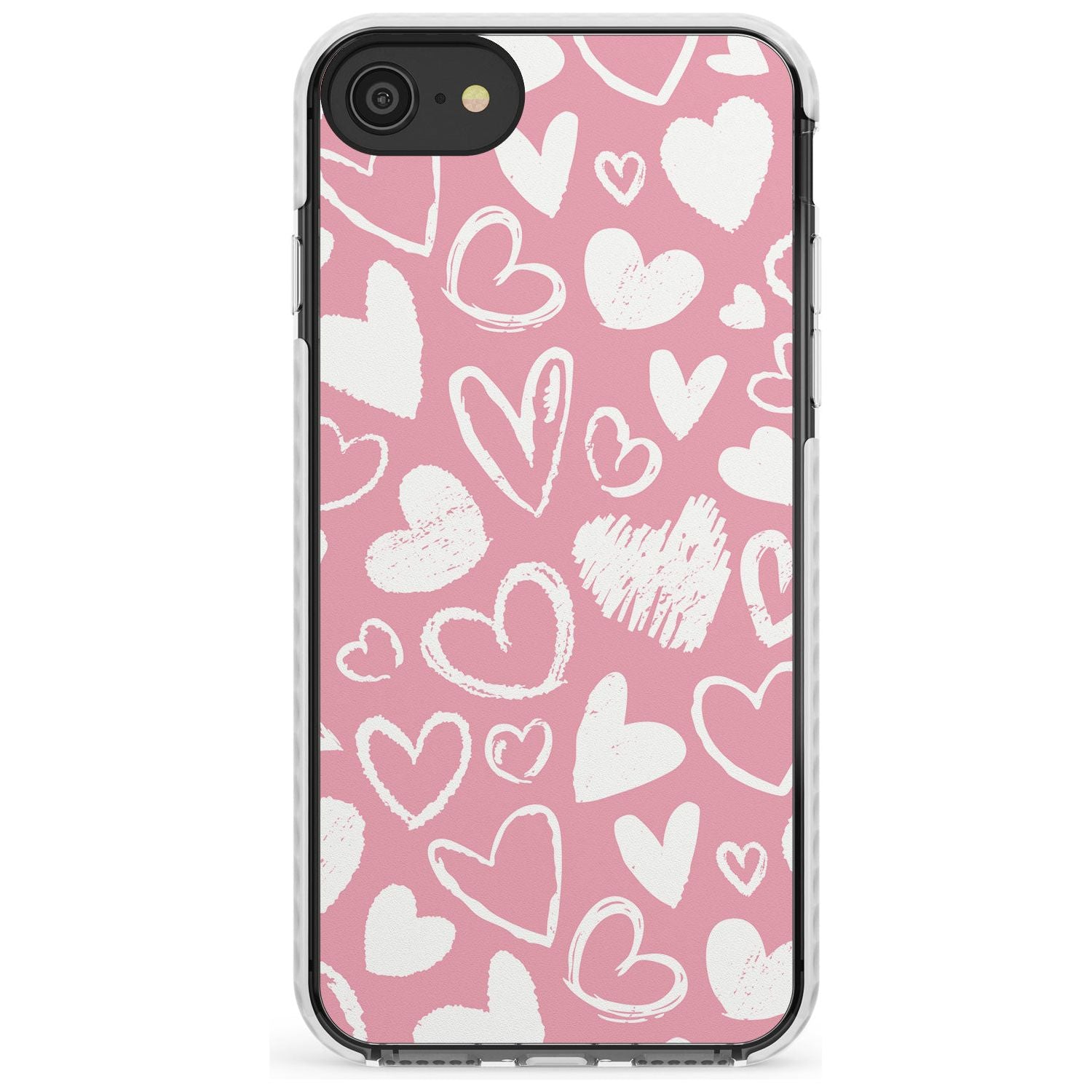 Chalk Hearts Impact Phone Case for iPhone SE 8 7 Plus