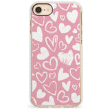 Chalk Hearts Impact Phone Case for iPhone SE 8 7 Plus