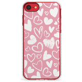 Chalk Hearts Impact Phone Case for iPhone SE 8 7 Plus