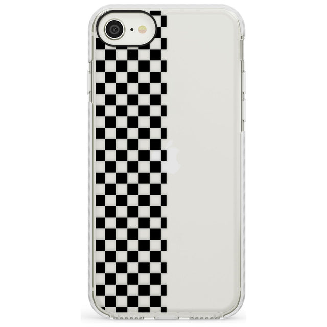 Checker: Half Black Check on Clear Phone Case iPhone 7/8 / Impact Case,iPhone SE / Impact Case Blanc Space