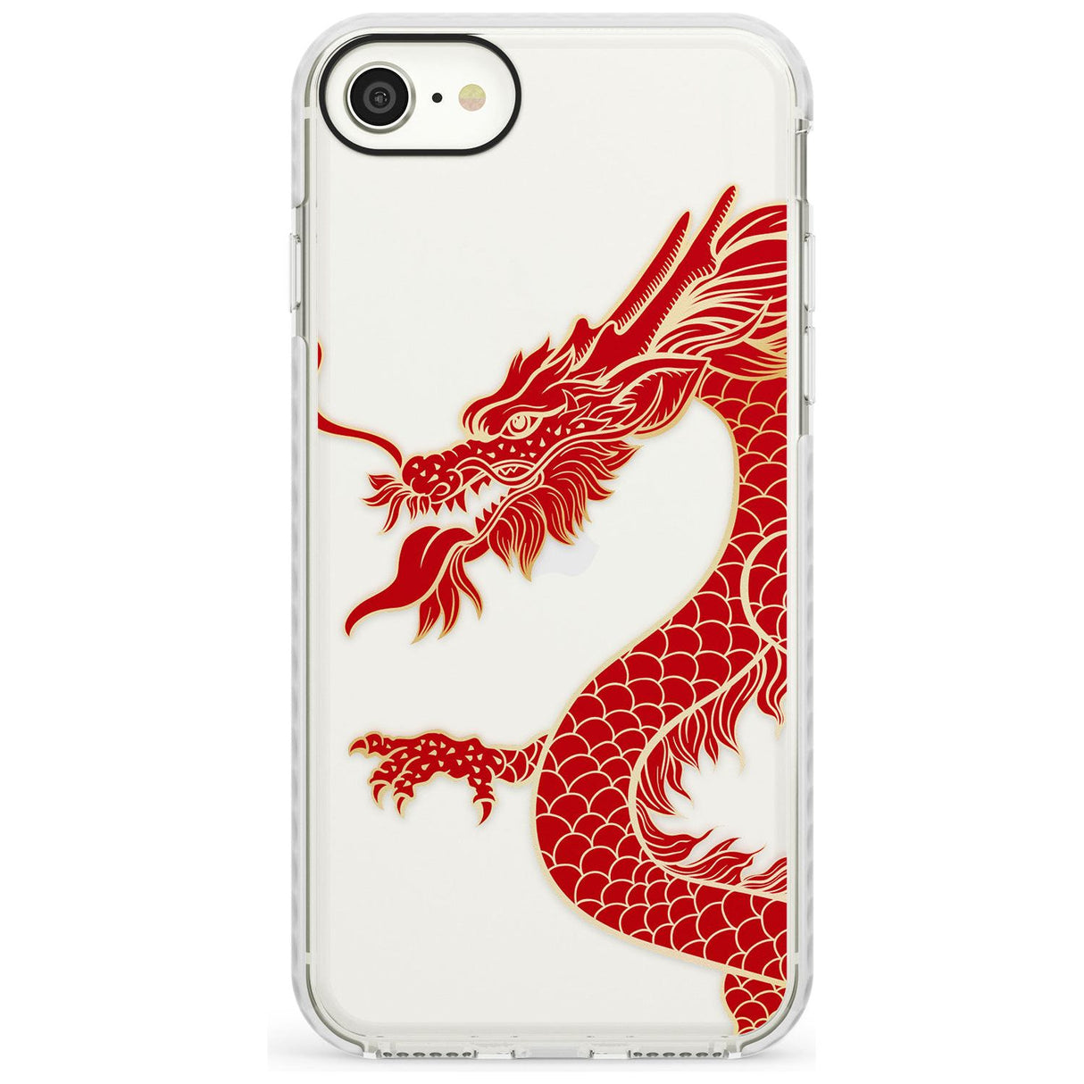 Large Black Dragon Impact Phone Case for iPhone SE 8 7 Plus