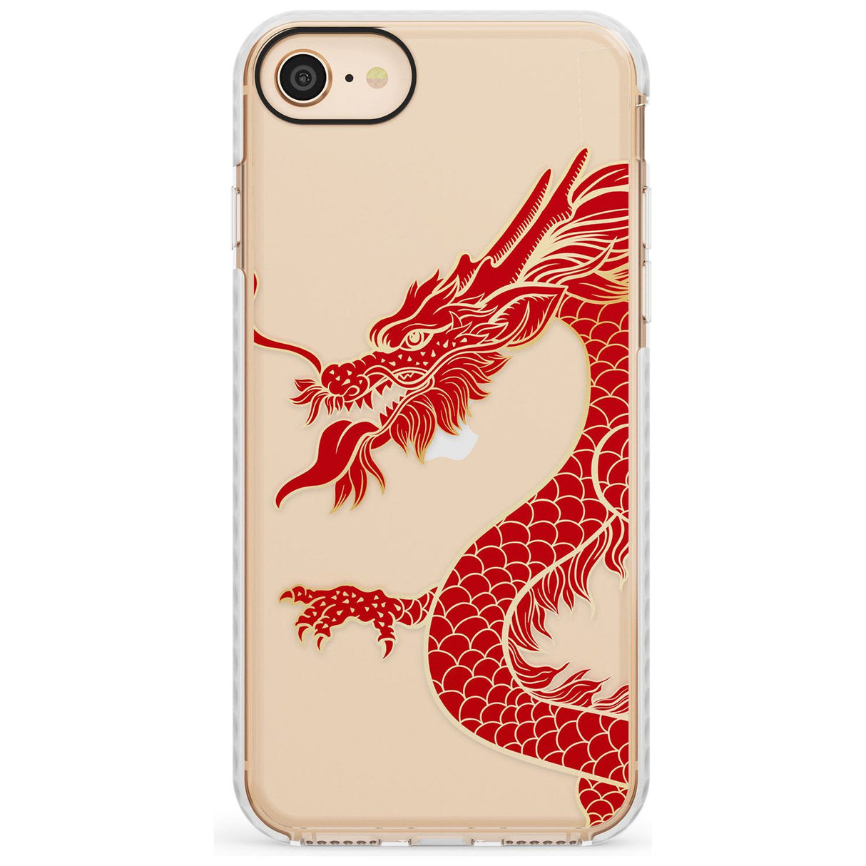 Large Black Dragon Impact Phone Case for iPhone SE 8 7 Plus