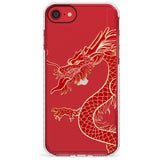 Large Black Dragon Impact Phone Case for iPhone SE 8 7 Plus