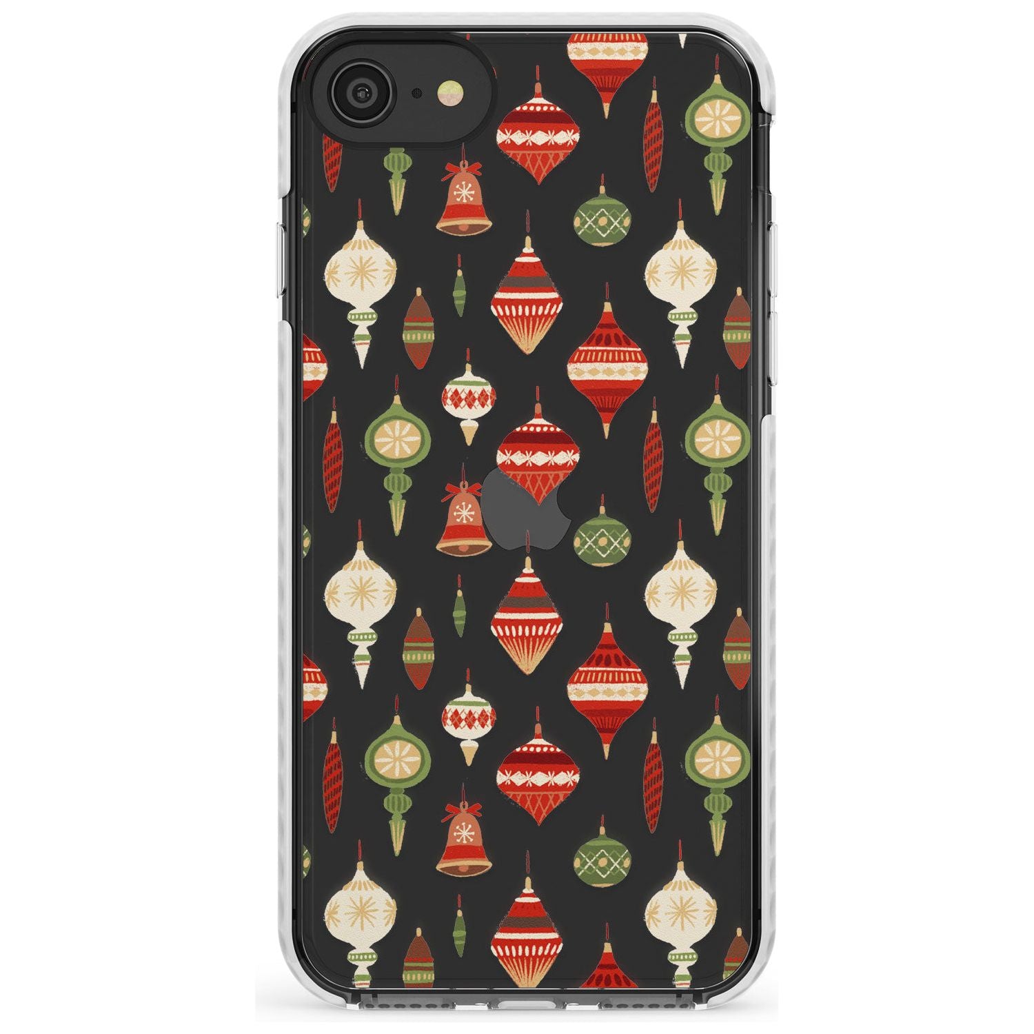 Christmas Baubles Pattern Impact Phone Case for iPhone SE 8 7 Plus