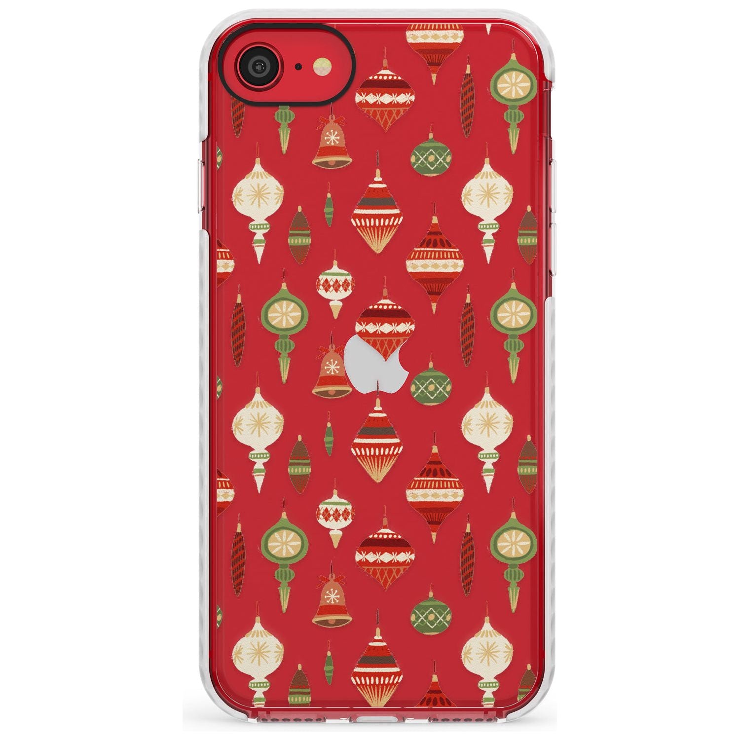 Christmas Baubles Pattern Impact Phone Case for iPhone SE 8 7 Plus