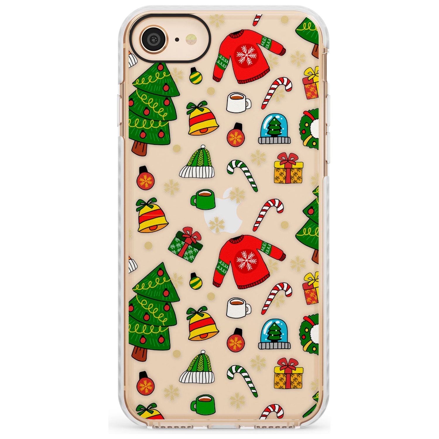 Christmas Mixture Pattern Impact Phone Case for iPhone SE 8 7 Plus