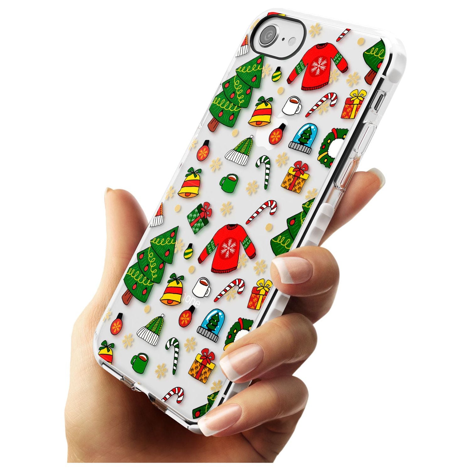 Christmas Mixture Pattern Impact Phone Case for iPhone SE 8 7 Plus