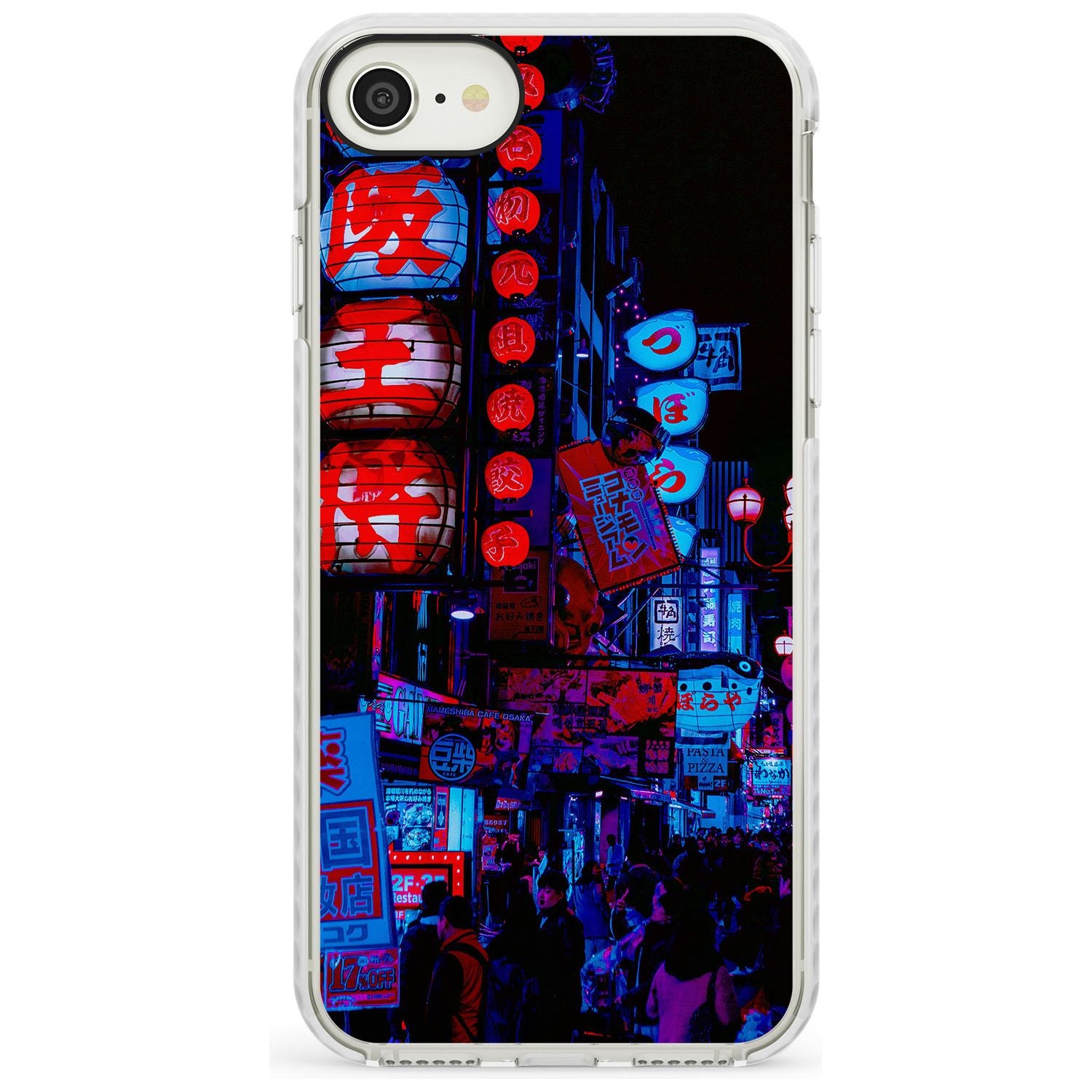 Red & Turquoise - Neon Cities Photographs Impact Phone Case for iPhone SE 8 7 Plus