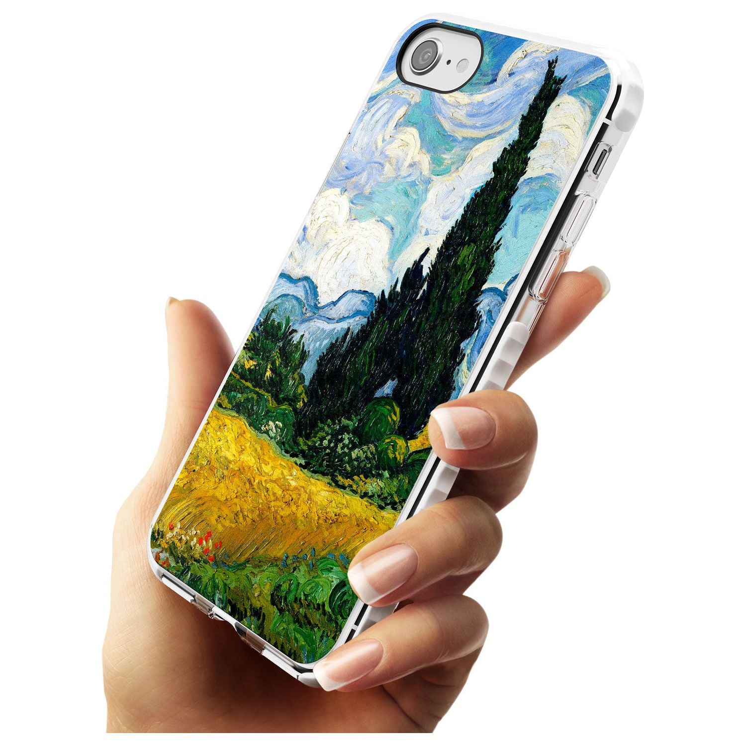 Wheat Field with Cypresses by Vincent Van Gogh Slim TPU Phone Case for iPhone SE 8 7 Plus