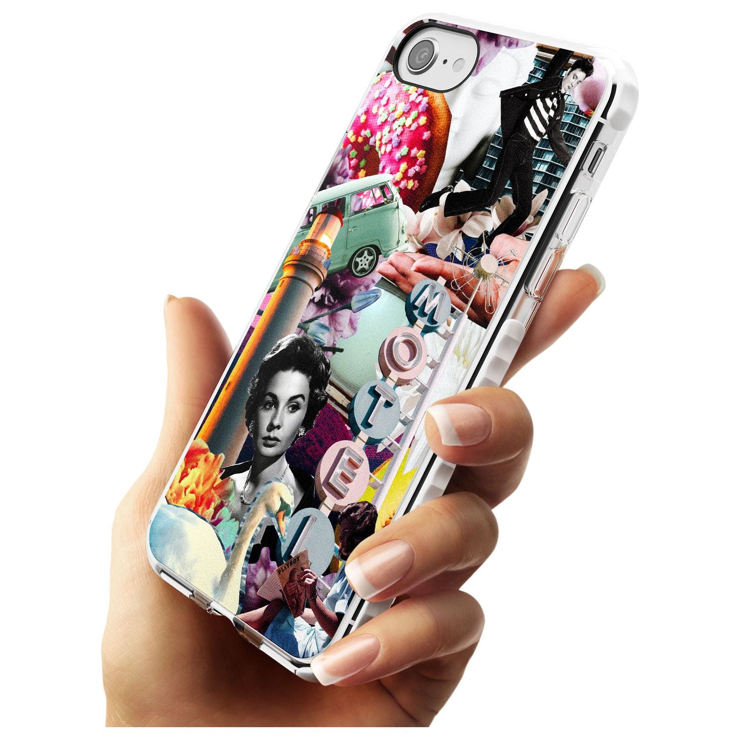 Vintage Collage: Retro Motel Impact Phone Case for iPhone SE 8 7 Plus