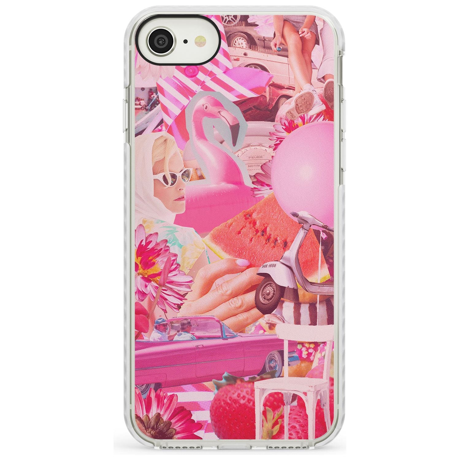 Vintage Collage: Pink Glamour Impact Phone Case for iPhone SE 8 7 Plus