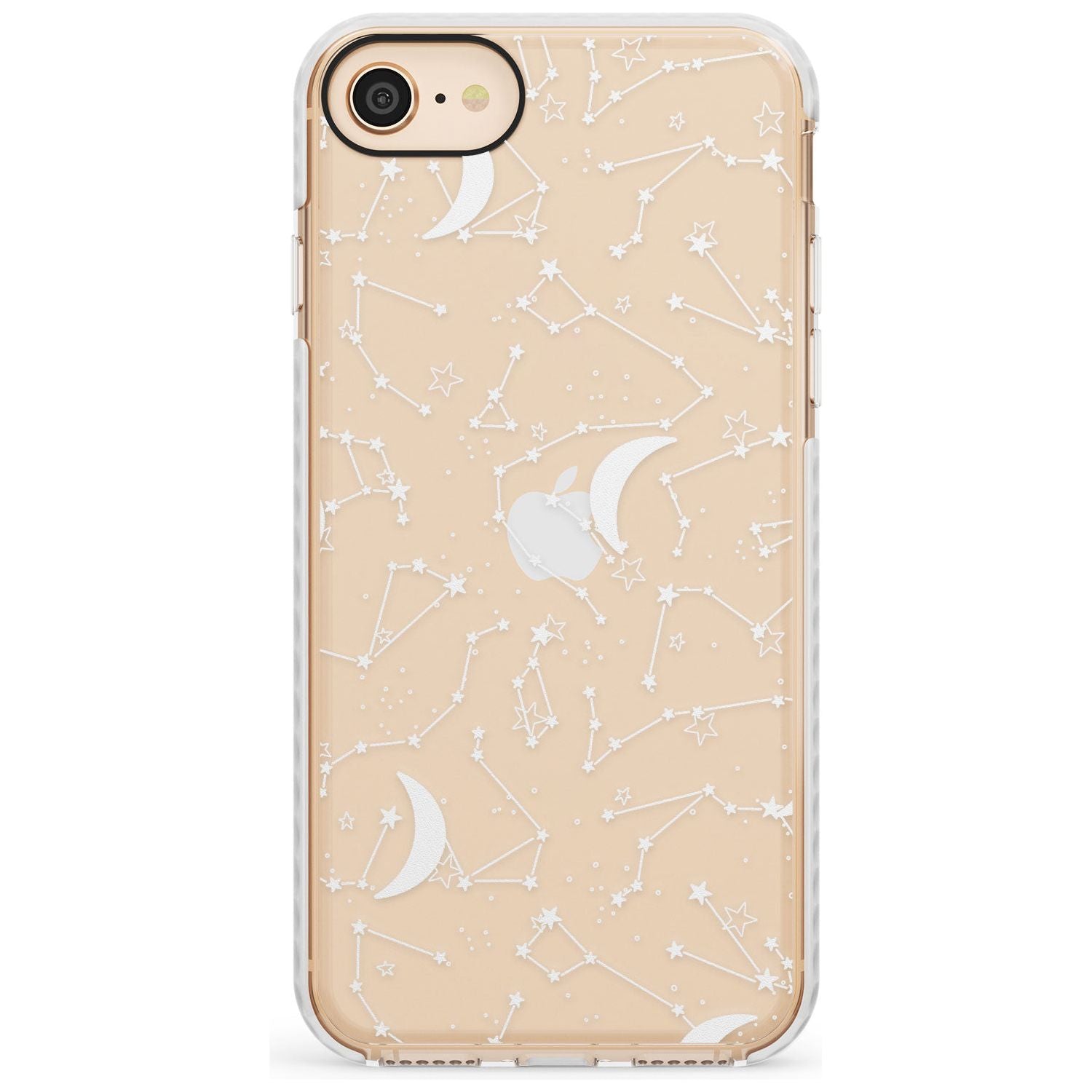 White Constellations on Clear Slim TPU Phone Case for iPhone SE 8 7 Plus