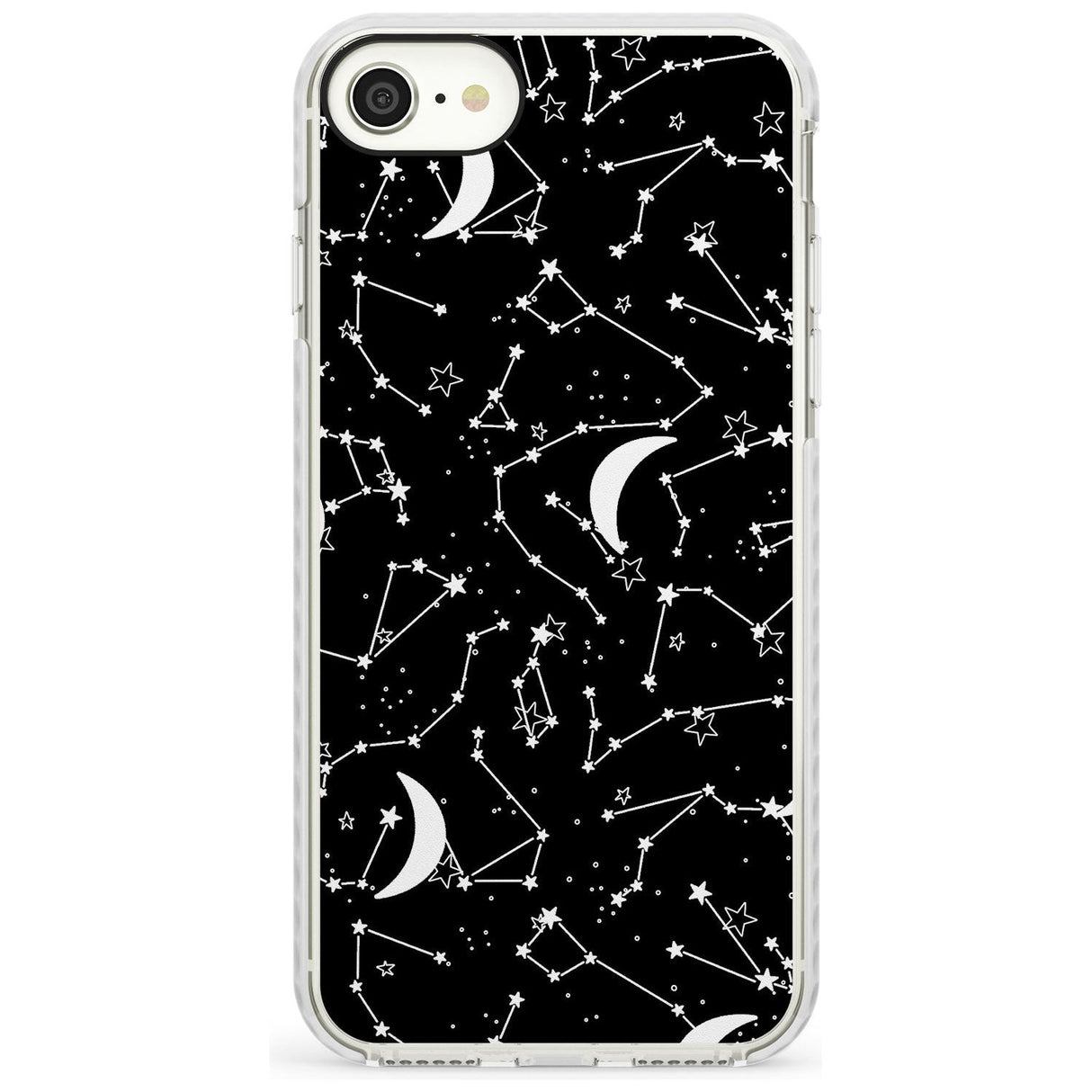 White Constellations on Black Slim TPU Phone Case for iPhone SE 8 7 Plus