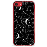 White Constellations on Black Slim TPU Phone Case for iPhone SE 8 7 Plus