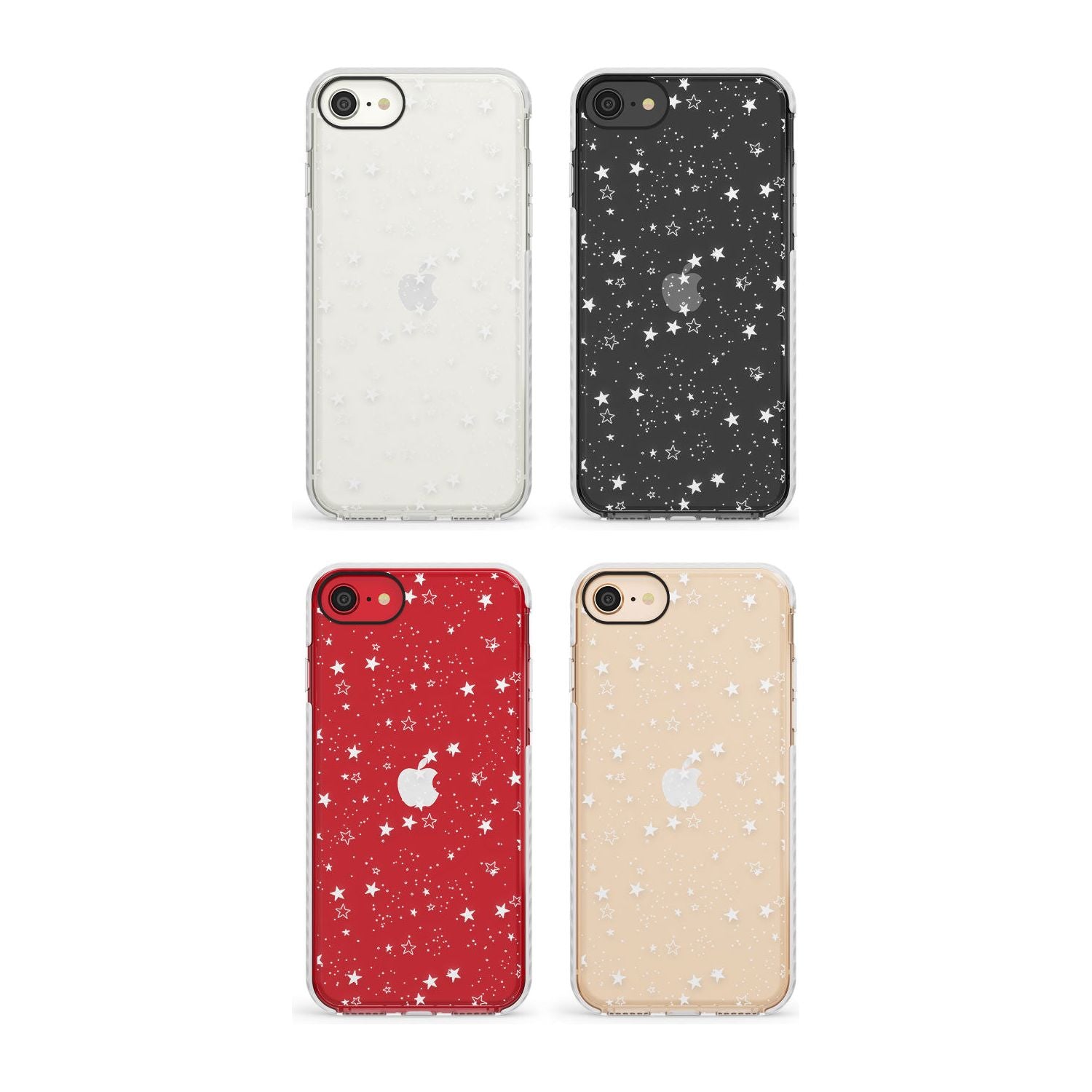 White Stars on Clear Phone Case for iPhone SE