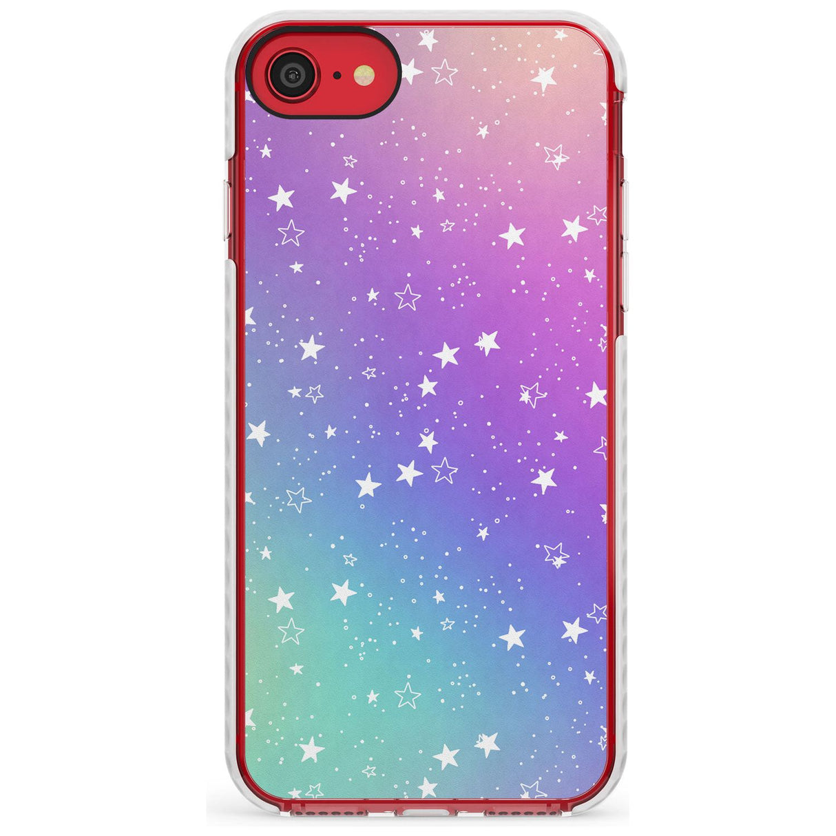 White Stars on Pastels Slim TPU Phone Case for iPhone SE 8 7 Plus